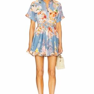Hemant and Nandita Blue Floral Short Dress